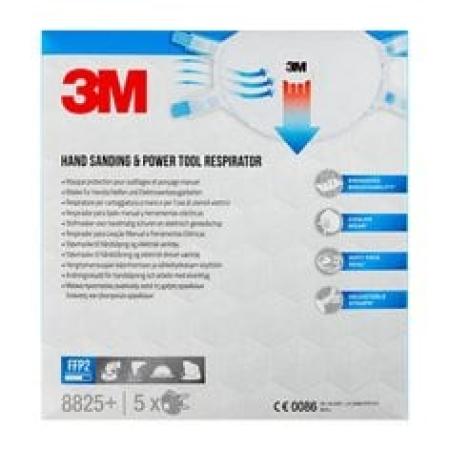 3M™ Maske für Hand- und Maschinenschleifen 8825+, FFP2, mit Ventil, 5 pro Packung