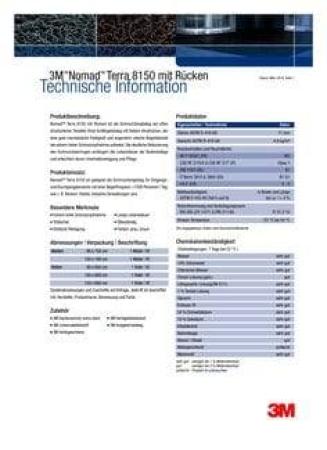 3M™ Nomad™ Terra 8150 Schmutzfangmatte, Grau, 914 mm x 1,5 m, 1 Matte / Karton