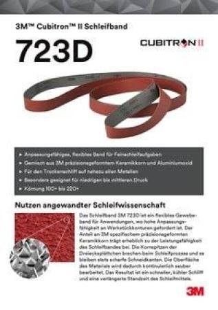 3M™ Cubitron™ II Gewebeschleifband 723D, 50 mm x 2500 mm, 120+