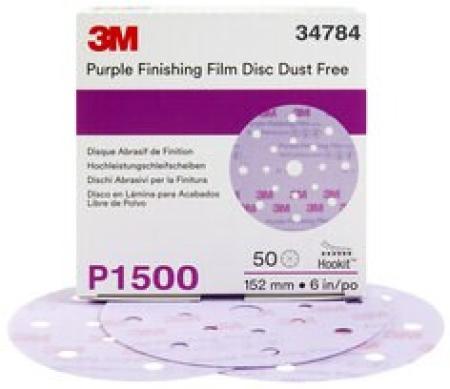3M™ Hookit™ Purple Schleifscheibe 260L, 17-fach gelocht, 150 mm, P1500, 34784