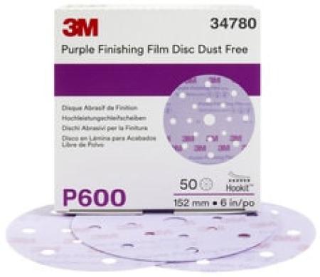 3M™ Hookit™ Purple Schleifscheibe 260L, 17-fach gelocht, 150 mm, P600, 34780
