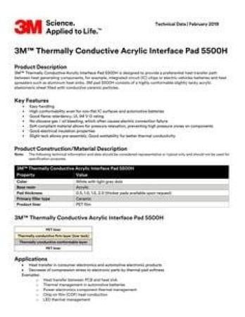 3M™ 5500H-1.0 Thermisch leitfähiges Acrylat Pad, 240 mm x 30 m x 1 mm