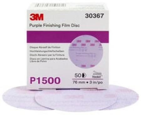 3M™ Hookit™ Purple Schleifscheibe 260L, ungelocht, 76 mm, P1500, 30367