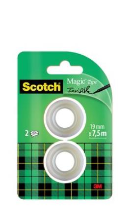Scotch® Magic™ Unsichtbares Klebeband, Nachfüllpackung 2 Rollen, 19 mm x 7,5 m