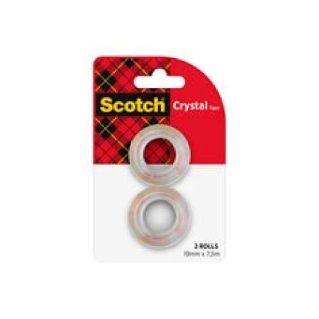 Scotch® Crystal Klebeband, Nachfüllpackung, 19 mm x 7.5 m, 2 Rollen