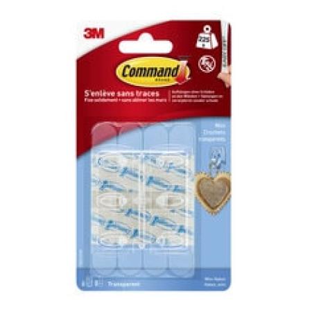 Command™ Mini-Haken, transparent, mit transparenten Strips, 17006CLR