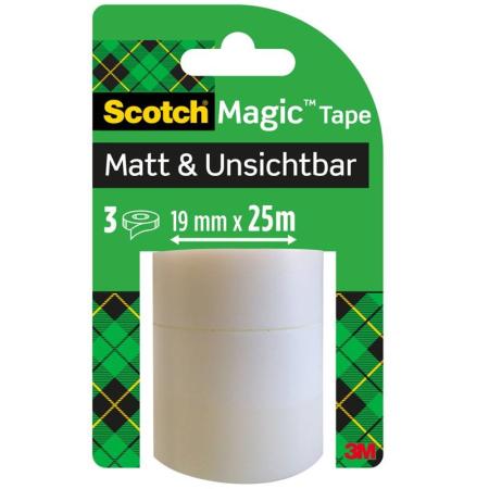 Scotch® Magic™ Unsichtbares Klebeband 8-1925R3, Nachfüllpackung, 19 mm x 25 m, 3 Rollen
