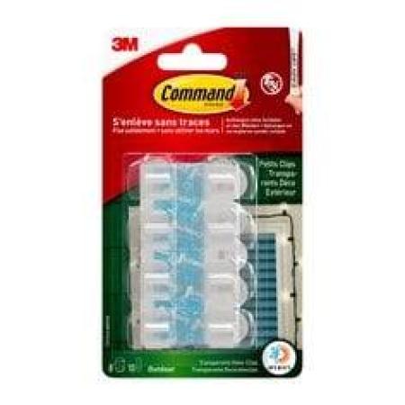 Command™ Outdoor  Lichter-Clips, 17017CLR-AWPU, 8 Clips + 10 Streifen