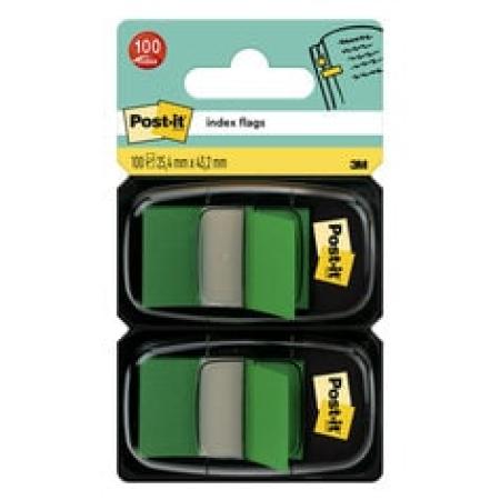 Post-it® Index Haftstreifen, Standard, Grün, 25.4 mm x 43.2 mm, 50 Haftstreifen/Spender, 2 Spender/Packung