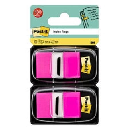 Post-it® Index Haftstreifen, Standard, Pink, 25.4 mm x 43.2 mm, 50 Haftstreifen/Spender, 2 Spender/Packung