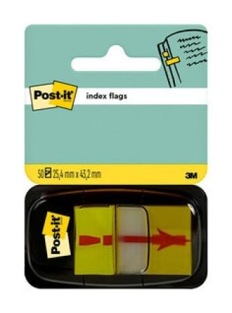 Post-it® Index Haftstreifen, Standard, Ausrufezeichen-Symbol, Gelb, 25.4 mm x 43.2 mm, 50 Haftstreifen/Spender, 1 Spender/Packung