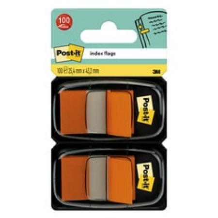Post-it® Index Haftstreifen, Standard, Orange, 25.4 mm x 43.2 mm, 50 Haftstreifen/Spender, 2 Spender/Packung