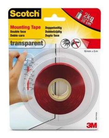 Scotch® Transparent Mounting Tape Transparent 19 mm x 5 m 1 Roll