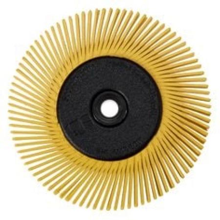Scotch-Brite™ Radial Bristle Brush BB-ZB mit Kunststoff-Flansch, gelb, 193,5 mm x 25,4 mm, P80, Typ C