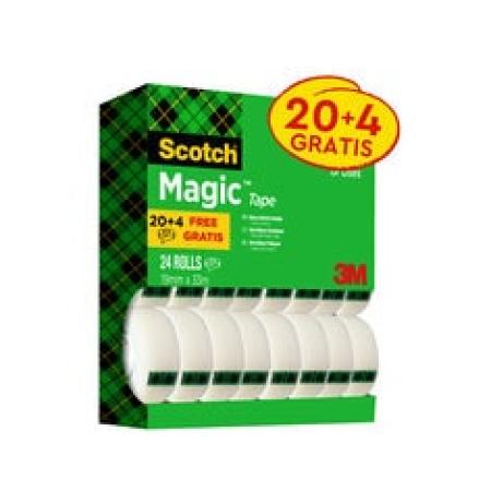 Scotch® Magic™ Unsichtbares Klebeband, Vorteilspack, 24 Rollen, 19 mm x 33 m