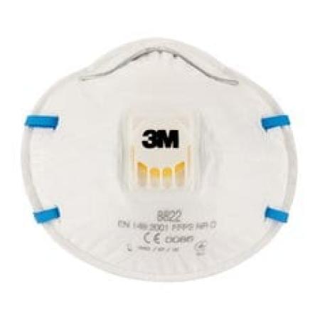 3M™ Maske für Hand- und Maschinenschleifen 8822, FFP2, mit Ventil, 3 pro Packung