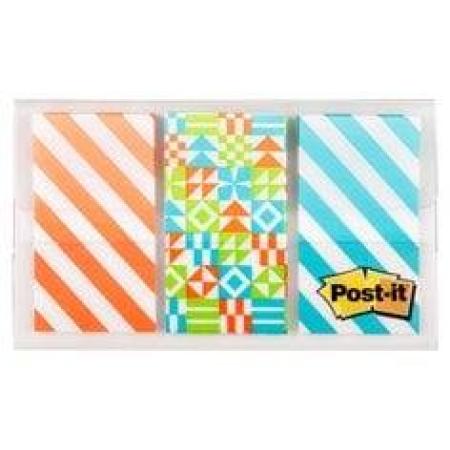 Post-it® Index 682-GEO3, 682-SH-OBLEU, Geo Collection, 23.8 mm x 43.2 mm