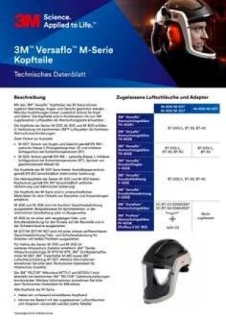 3M™ Versaflo™ Visier mit schwerentflammbarer Polyester-Gesichtsabdichtung, M-207