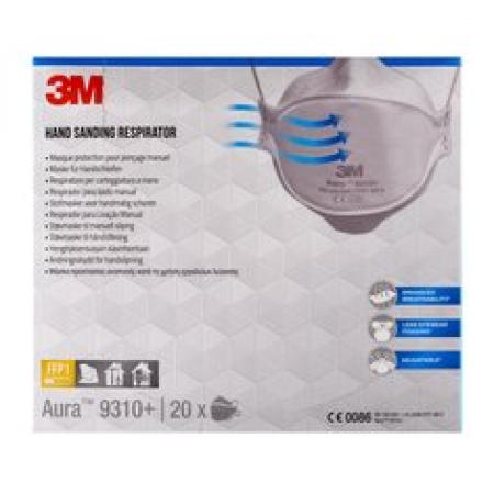 3M™ Aura™ Maske für Handschleifen 9310+, FFP1, ohne Ventil, 20 pro Packung