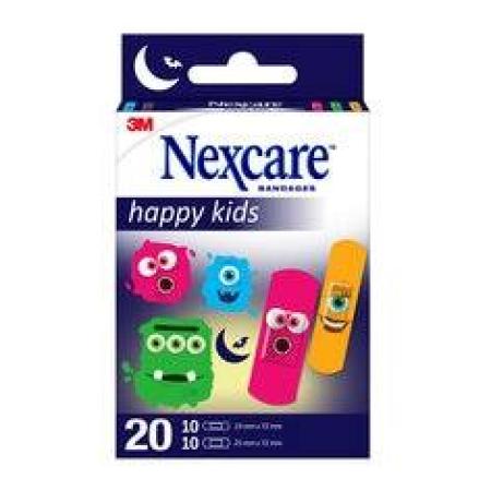 Nexcare™ Kinderpflaster Happy Kids Monster, assortiert, 20/Packung