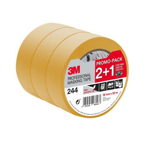3M™ Malerabdeckband 244T3, Promo Pack, 36 mm x 50 m, 1 Rolle/Packung
