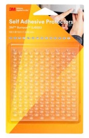 3M™ Bumpon™ SJ6553BL Elastikpuffer Mini-Pack, Transparent, 11,0 x 3,05 mm, 132 Stück, Klebstoff Synthetischer Kautschuk R-25