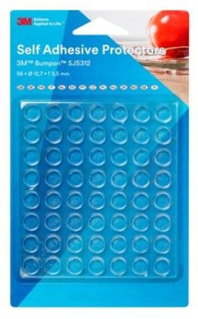 3M™ Bumpon™ SJ5312BL Elastikpuffer Mini-Pack, Transparent, 56 Stück, 12,7 x 3,5 mm, Klebstoff Acrylat A-20
