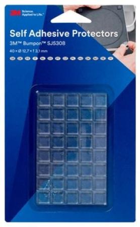 3M™ Bumpon™ SJ5308BL Elastikpuffer Mini-Pack, Transparent, 40 Stück, 12,7 x 3,1 mm, Klebstoff Acrylat A-20
