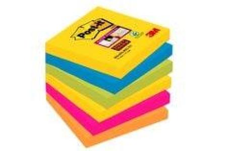Post-it® Super Sticky Notes, RIO DE JANEIRO Collection, 6 Blöcke, 76 x 76 mm, 100% PEFC SGSCH-PEFC-COC-110078