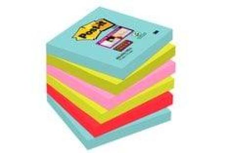 Post-it® Super Sticky Notes, MIAMI Collection, 6 Blöcke, 76 x 76 mm, 100% PEFC SGSCH-PEFC-COC-110078