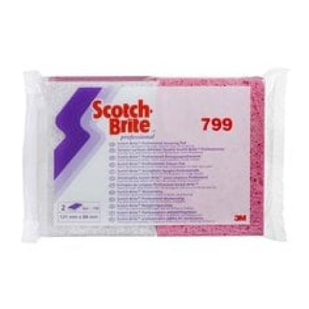3M™ Scotch-Brite™ Cellulose-Schwamm 799, Pink / Weiß, 88 mm x 131 mm, 24 x 10 Stück / Karton