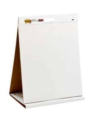 Post-it® Super Sticky selbsthaftendes Meeting Chart Recycling/Flipchart mit Aufsteller, Weiß, 58.4 cm x 50.8 cm, 20 Blatt/Block, 6 Blöcke/Packung, 100% PEFC SGSCH-PEFC-COC-110078