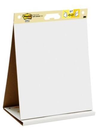Post-it® Super Sticky selbsthaftendes Meeting Chart/Flipchart mit Aufsteller und Whiteboard, Weiß, 58.4 cm x 50.8 cm, 20 Blatt/Block, 6 Blöcke/Packung, 100% PEFC SGSCH-PEFC-COC-110078