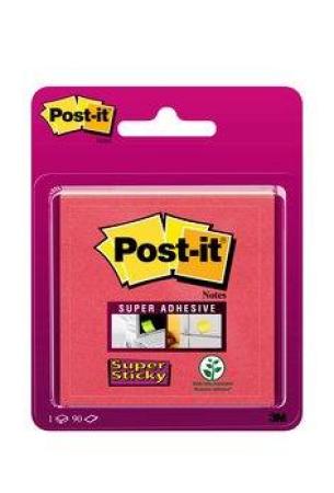 Post-it® Super Sticky Notes 6920P, 1 Block à 90 Blatt, mohnrot, 76 x 76 mm, hakenfähig, PEFC zertifiziert