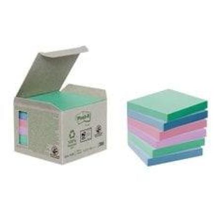 Post-it® Recycling Notes, Gelb, 76 mm x 76 mm, 100 Blatt/Block, 6 Blöcke/Packung