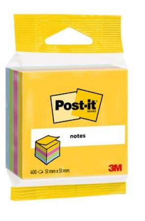 Post-it® Notes Mini Würfel 2012-MUC, Ultra-Farben, 51 mm x 51 mm, 400 Blatt/Block, 1 Block/Packung, 100% PEFC SGSCH-PEFC-COC-110078