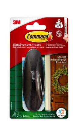 Command™ Outdoor Large Metallic-Bronze Designer-Haken, 17083BZ-AW