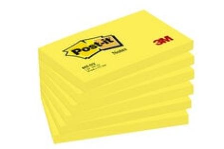 Post-it® Notes, Gelb, 76 mm x 127 mm, 100 Blatt/Block, 6 Blöcke/Packung, 100% PEFC SGSCH-PEFC-COC-110078