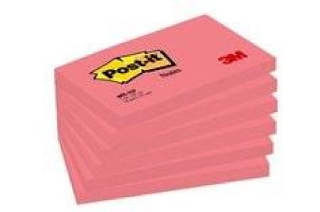 Post-it® Notes 655NPI, 127 x 76 mm, neonpink, 1 Block à 100 Blatt