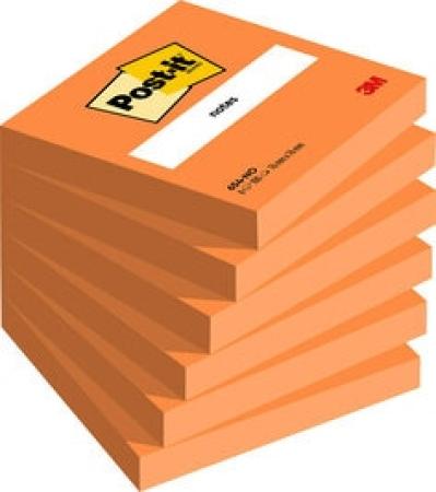 Post-it® Notes, Orange, 76 mm x 76 mm, 100 Blatt/Block, 6 Blöcke/Packung, 100% PEFC SGSCH-PEFC-COC-110078