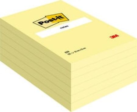 Post-it® Notes im Großformat, Gelb, 101 mm x 152 mm, 100 Blatt/Block, 6 Blöcke/Packung, 100% PEFC SGSCH-PEFC-COC-110078