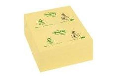 Post-it® Recycling Notes 6551GE, Gelb, 76 x 127 mm, 12 Blöcke à 100 Blatt