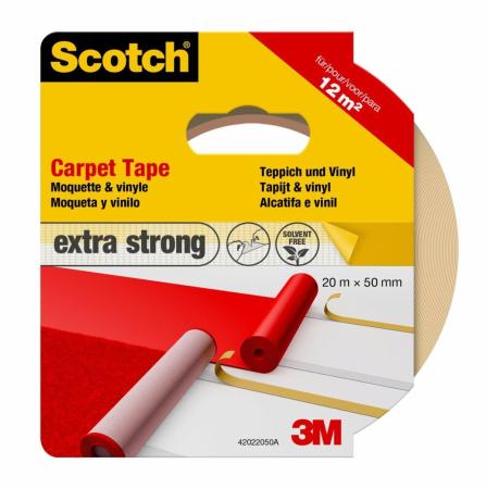 Scotch® Teppichklebeband, 42022050, weiß, 50 mm x 20 m, 1 Rolle Teppichklebeband