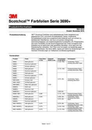 3M™ Scotchcal™ Polyvinylchlorid-Folie 3690SE+, Weiß glänzend, 1220 mm x 250 m