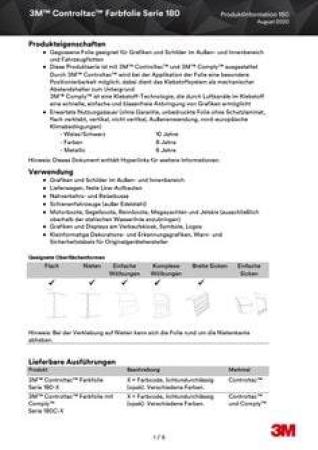 3M™ Controltac™ Farbfolie 180Cv2-453, Himmelblau (1,22m x 25m)