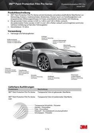 Scotchgard™ Paint Protection Film Pro Matte Series, SGH6PRO 4.0, 94530, Transparent, 762 mm x 30.5 m