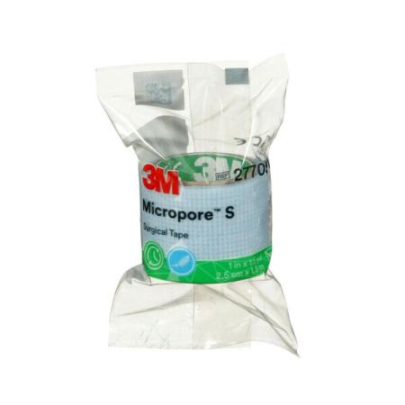 3M™ Micropore™ S, Silikonrollenpflaster, 2770S-1, 2,5 cm x 1,37 m, 100 / Packung