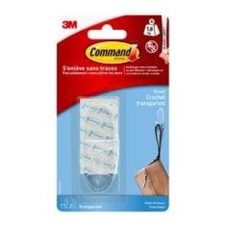 Command™ Haken L, groß, transparent, mit transparenten Strips, 17093CLR