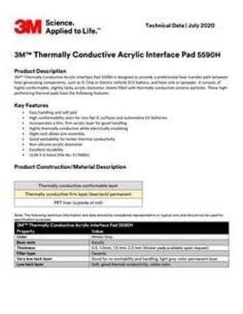 3M™ 5590H Thermisch leitfähiges Acrylat Pad