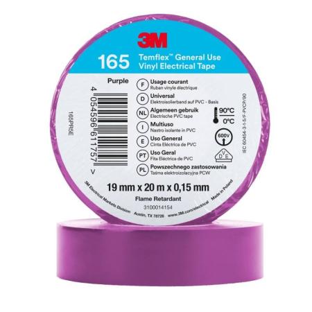 3M™ Temflex™ Vinyl-Isolierband 165, Violett, 19 mm x 20 m